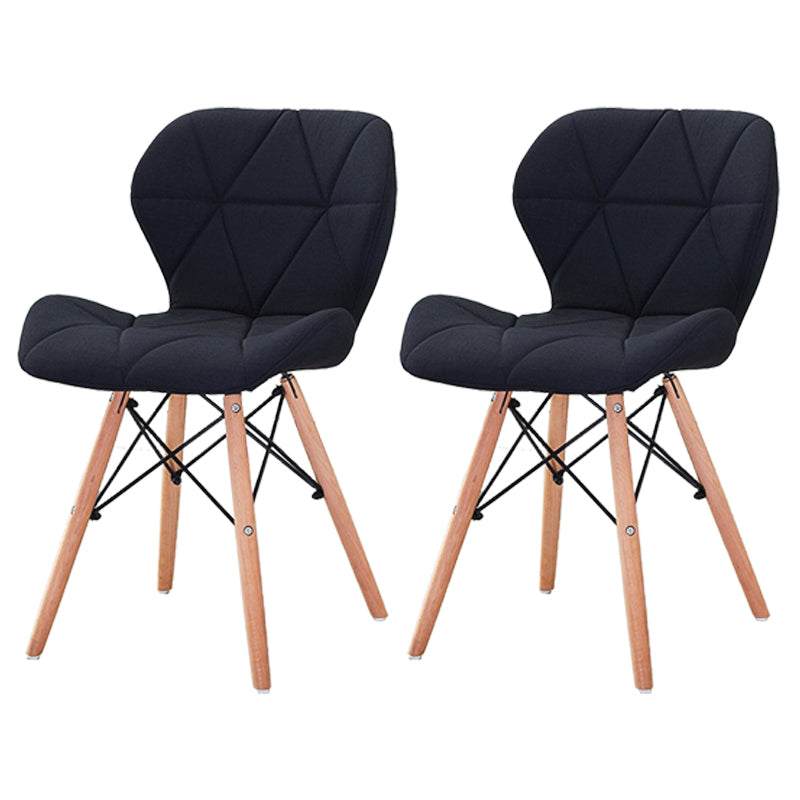 Modern Wood Indoor-Outdoor Room Side Chairs Solid Back Chair Black Fabric Set of 2 Clearhalo ' kitchen&dining_furn' 'Dining Chairs' 'Dining Tables & Seating' 'dining_chair' 'Furniture' 'furniture_dining_chair' 'Kitchen & Dining Furniture' 'kitchen' 4286745