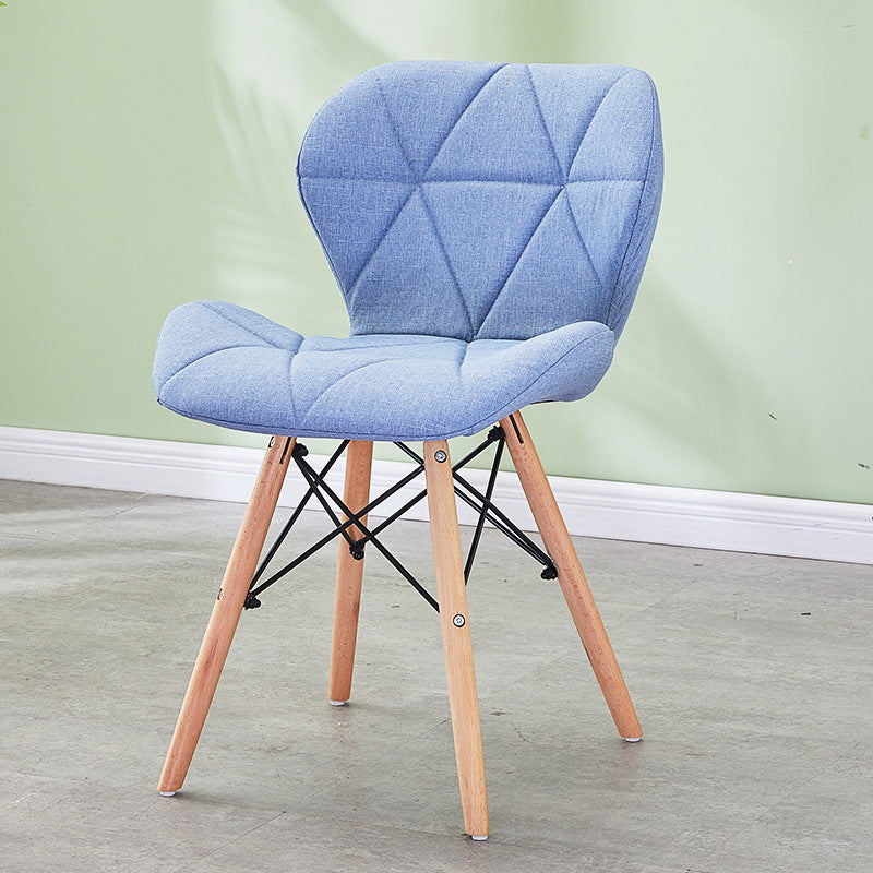 Modern Wood Indoor-Outdoor Room Side Chairs Solid Back Chair Light Blue Fabric 1 Piece Clearhalo ' kitchen&dining_furn' 'Dining Chairs' 'Dining Tables & Seating' 'dining_chair' 'Furniture' 'furniture_dining_chair' 'Kitchen & Dining Furniture' 'kitchen' 4286751