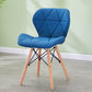 Modern Wood Indoor-Outdoor Room Side Chairs Solid Back Chair Blue Fabric 1 Piece Clearhalo ' kitchen&dining_furn' 'Dining Chairs' 'Dining Tables & Seating' 'dining_chair' 'Furniture' 'furniture_dining_chair' 'Kitchen & Dining Furniture' 'kitchen' 4286757