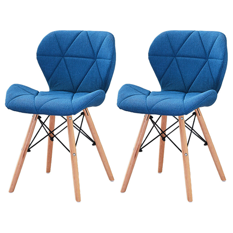 Modern Wood Indoor-Outdoor Room Side Chairs Solid Back Chair Blue Fabric Set of 2 Clearhalo ' kitchen&dining_furn' 'Dining Chairs' 'Dining Tables & Seating' 'dining_chair' 'Furniture' 'furniture_dining_chair' 'Kitchen & Dining Furniture' 'kitchen' 4286758