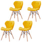 Modern Wood Indoor-Outdoor Room Side Chairs Solid Back Chair Yellow Leather Set of 4 Clearhalo ' kitchen&dining_furn' 'Dining Chairs' 'Dining Tables & Seating' 'dining_chair' 'Furniture' 'furniture_dining_chair' 'Kitchen & Dining Furniture' 'kitchen' 4286771