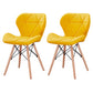 Modern Wood Indoor-Outdoor Room Side Chairs Solid Back Chair Yellow Leather Set of 2 Clearhalo ' kitchen&dining_furn' 'Dining Chairs' 'Dining Tables & Seating' 'dining_chair' 'Furniture' 'furniture_dining_chair' 'Kitchen & Dining Furniture' 'kitchen' 4286773