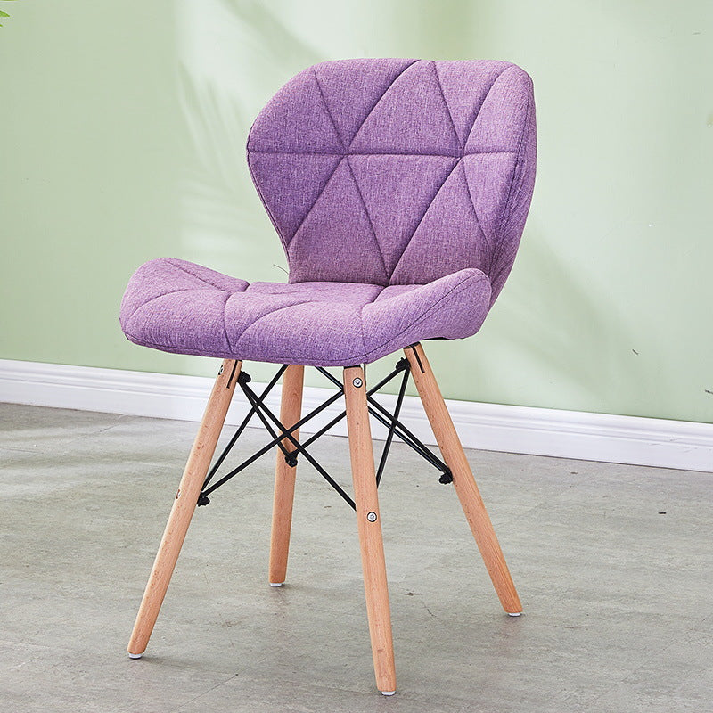 Modern Wood Indoor-Outdoor Room Side Chairs Solid Back Chair Purple Fabric 1 Piece Clearhalo ' kitchen&dining_furn' 'Dining Chairs' 'Dining Tables & Seating' 'dining_chair' 'Furniture' 'furniture_dining_chair' 'Kitchen & Dining Furniture' 'kitchen' 4286778