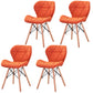 Modern Wood Indoor-Outdoor Room Side Chairs Solid Back Chair Orange Fabric Set of 4 Clearhalo ' kitchen&dining_furn' 'Dining Chairs' 'Dining Tables & Seating' 'dining_chair' 'Furniture' 'furniture_dining_chair' 'Kitchen & Dining Furniture' 'kitchen' 4286780