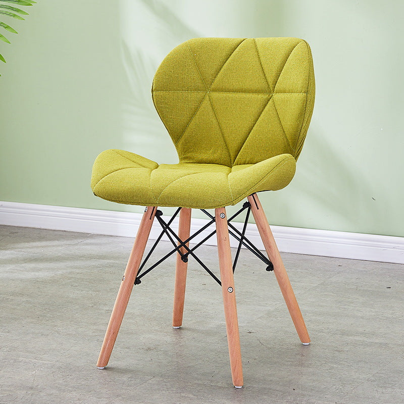 Modern Wood Indoor-Outdoor Room Side Chairs Solid Back Chair Green Fabric 1 Piece Clearhalo ' kitchen&dining_furn' 'Dining Chairs' 'Dining Tables & Seating' 'dining_chair' 'Furniture' 'furniture_dining_chair' 'Kitchen & Dining Furniture' 'kitchen' 4286787