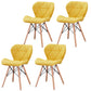 Modern Wood Indoor-Outdoor Room Side Chairs Solid Back Chair Yellow Fabric Set of 4 Clearhalo ' kitchen&dining_furn' 'Dining Chairs' 'Dining Tables & Seating' 'dining_chair' 'Furniture' 'furniture_dining_chair' 'Kitchen & Dining Furniture' 'kitchen' 4286789