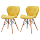 Modern Wood Indoor-Outdoor Room Side Chairs Solid Back Chair Yellow Fabric Set of 2 Clearhalo ' kitchen&dining_furn' 'Dining Chairs' 'Dining Tables & Seating' 'dining_chair' 'Furniture' 'furniture_dining_chair' 'Kitchen & Dining Furniture' 'kitchen' 4286791