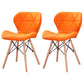 Modern Wood Indoor-Outdoor Room Side Chairs Solid Back Chair Orange Leather Set of 2 Clearhalo ' kitchen&dining_furn' 'Dining Chairs' 'Dining Tables & Seating' 'dining_chair' 'Furniture' 'furniture_dining_chair' 'Kitchen & Dining Furniture' 'kitchen' 4286800
