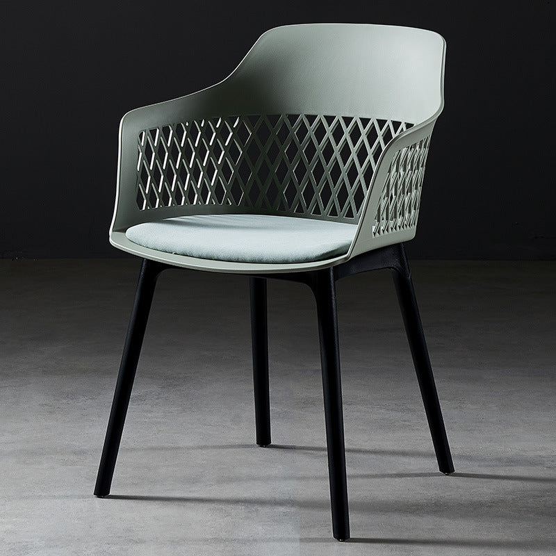 Contemporary Metal Indoor-Outdoor Room Armchair Open Back Chair Green 1 Piece Clearhalo ' kitchen&dining_furn' 'Dining Chairs' 'Dining Tables & Seating' 'dining_chair' 'furn' 'furn_dining_chair' 'Furniture' 'furniture_dining_chair' 'Kitchen & Dining Furniture' 'kitchen' 4286805