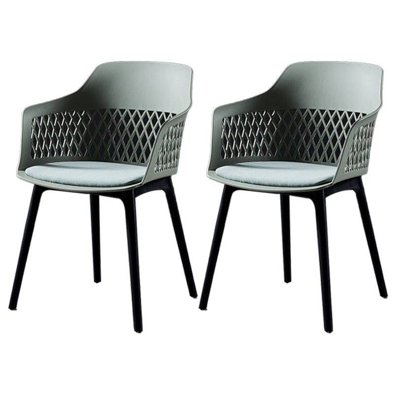 Contemporary Metal Indoor-Outdoor Room Armchair Open Back Chair Green 2 Piece Set Clearhalo ' kitchen&dining_furn' 'Dining Chairs' 'Dining Tables & Seating' 'dining_chair' 'furn' 'furn_dining_chair' 'Furniture' 'furniture_dining_chair' 'Kitchen & Dining Furniture' 'kitchen' 4286806