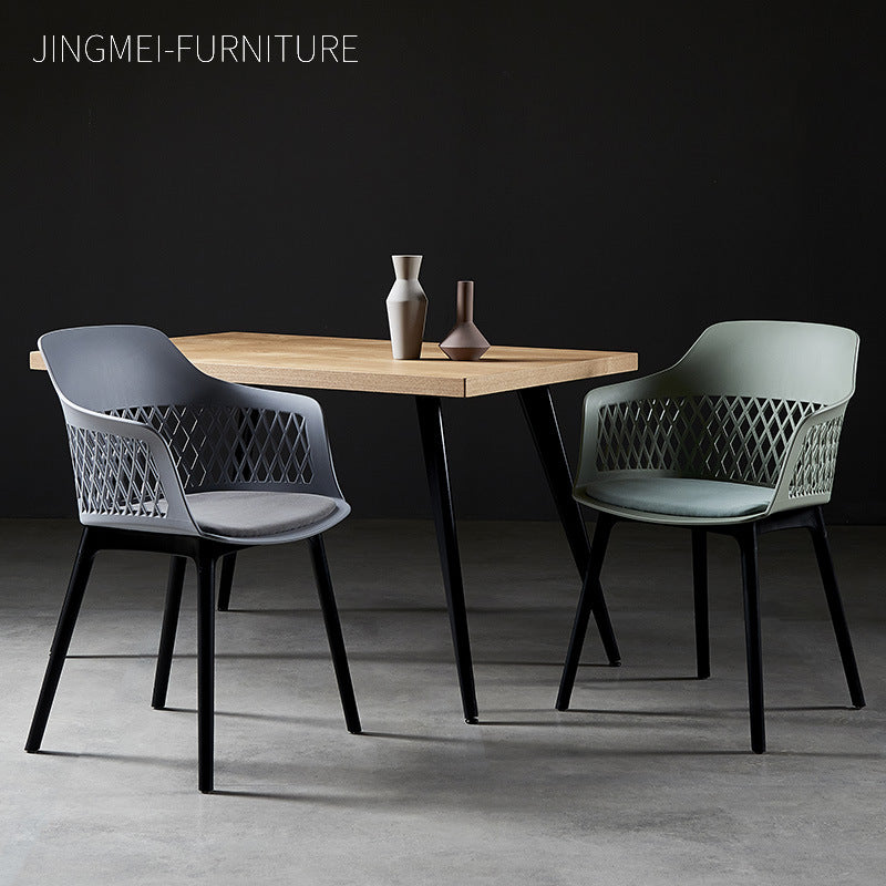 Contemporary Metal Indoor-Outdoor Room Armchair Open Back Chair Clearhalo ' kitchen&dining_furn' 'Dining Chairs' 'Dining Tables & Seating' 'dining_chair' 'furn' 'furn_dining_chair' 'Furniture' 'furniture_dining_chair' 'Kitchen & Dining Furniture' 'kitchen' 4286807