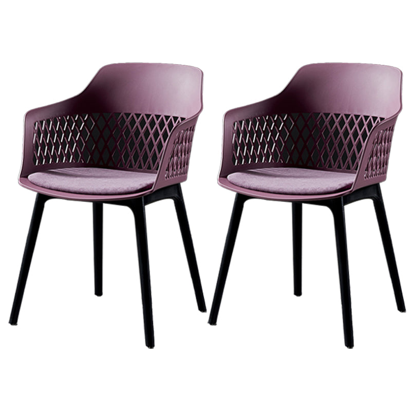 Contemporary Metal Indoor-Outdoor Room Armchair Open Back Chair Purple 2 Piece Set Clearhalo ' kitchen&dining_furn' 'Dining Chairs' 'Dining Tables & Seating' 'dining_chair' 'furn' 'furn_dining_chair' 'Furniture' 'furniture_dining_chair' 'Kitchen & Dining Furniture' 'kitchen' 4286827