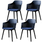 Contemporary Metal Indoor-Outdoor Room Armchair Open Back Chair Blue 4 Piece Set Clearhalo ' kitchen&dining_furn' 'Dining Chairs' 'Dining Tables & Seating' 'dining_chair' 'furn' 'furn_dining_chair' 'Furniture' 'furniture_dining_chair' 'Kitchen & Dining Furniture' 'kitchen' 4286828