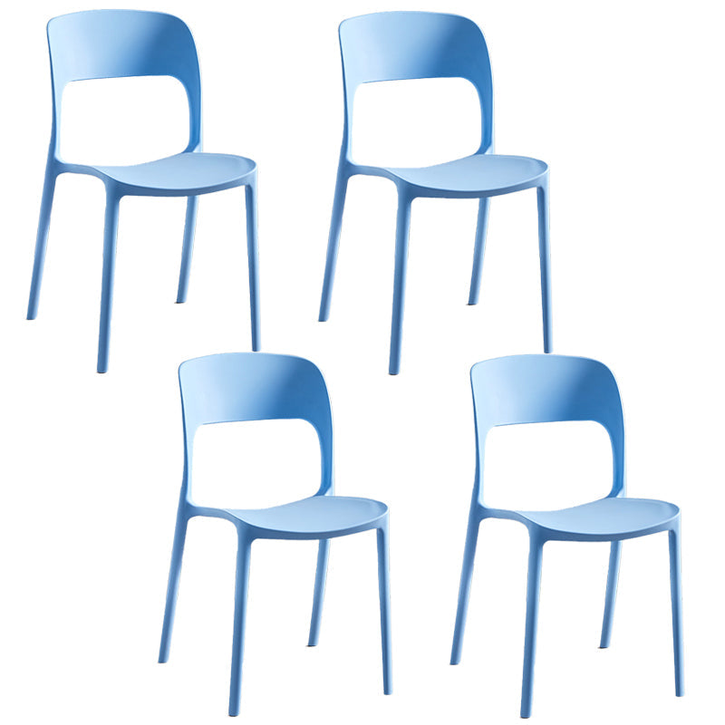 Plastic Contemporary Modern Dining Side Chair Open Back Chair Sky Blue 4 Piece Set Clearhalo ' kitchen&dining_furn' 'Dining Chairs' 'Dining Tables & Seating' 'dining_chair' 'furn' 'furn_dining_chair' 'Furniture' 'furniture_dining_chair' 'Kitchen & Dining Furniture' 'kitchen' 4286896