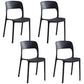 Plastic Contemporary Modern Dining Side Chair Open Back Chair Black 4 Piece Set Clearhalo ' kitchen&dining_furn' 'Dining Chairs' 'Dining Tables & Seating' 'dining_chair' 'furn' 'furn_dining_chair' 'Furniture' 'furniture_dining_chair' 'Kitchen & Dining Furniture' 'kitchen' 4286912