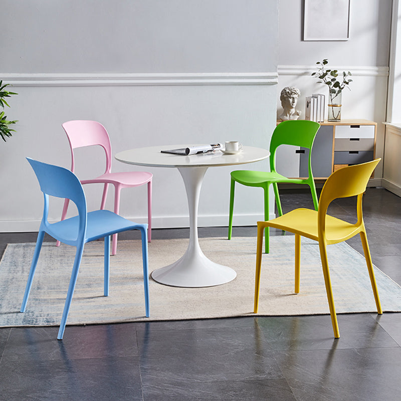 Plastic Contemporary Modern Dining Side Chair Open Back Chair Clearhalo ' kitchen&dining_furn' 'Dining Chairs' 'Dining Tables & Seating' 'dining_chair' 'furn' 'furn_dining_chair' 'Furniture' 'furniture_dining_chair' 'Kitchen & Dining Furniture' 'kitchen' 4286916