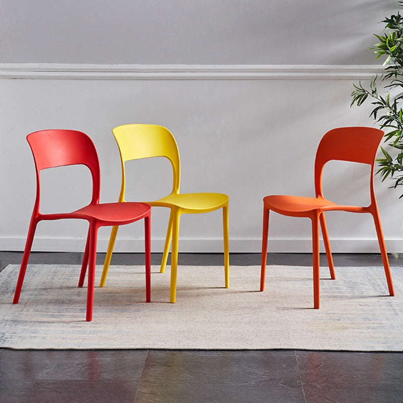 Plastic Contemporary Modern Dining Side Chair Open Back Chair Clearhalo ' kitchen&dining_furn' 'Dining Chairs' 'Dining Tables & Seating' 'dining_chair' 'furn' 'furn_dining_chair' 'Furniture' 'furniture_dining_chair' 'Kitchen & Dining Furniture' 'kitchen' 4286917