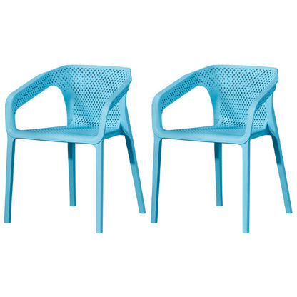 Modern Plastic Indoor-Outdoor Dining Chairs Solid Back Arm Chair Light Blue Set of 2 Clearhalo ' kitchen&dining_furn' 'Dining Chairs' 'Dining Tables & Seating' 'dining_chair' 'Furniture' 'furniture_dining_chair' 'Kitchen & Dining Furniture' 'kitchen' 4286921