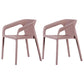 Modern Plastic Indoor-Outdoor Dining Chairs Solid Back Arm Chair Pink Set of 2 Clearhalo ' kitchen&dining_furn' 'Dining Chairs' 'Dining Tables & Seating' 'dining_chair' 'Furniture' 'furniture_dining_chair' 'Kitchen & Dining Furniture' 'kitchen' 4286923