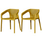 Modern Plastic Indoor-Outdoor Dining Chairs Solid Back Arm Chair Ginger Set of 2 Clearhalo ' kitchen&dining_furn' 'Dining Chairs' 'Dining Tables & Seating' 'dining_chair' 'Furniture' 'furniture_dining_chair' 'Kitchen & Dining Furniture' 'kitchen' 4286925