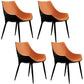 Contemporary Sloped Arm Chair Leather Curved Parsons Arm Chair for Brasserie Orange Black 4 Piece Set Clearhalo ' kitchen&dining_furn' 'Dining Chairs' 'Dining Tables & Seating' 'dining_chair' 'furn' 'furn_dining_chair' 'Furniture' 'furniture_dining_chair' 'Kitchen & Dining Furniture' 'kitchen' 4286934