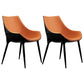 Contemporary Sloped Arm Chair Leather Curved Parsons Arm Chair for Brasserie Orange Black 2 Piece Set Clearhalo ' kitchen&dining_furn' 'Dining Chairs' 'Dining Tables & Seating' 'dining_chair' 'furn' 'furn_dining_chair' 'Furniture' 'furniture_dining_chair' 'Kitchen & Dining Furniture' 'kitchen' 4286937