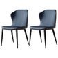 Contemporary Leather Dining Side Chair Wingback Side Chair for Brasserie Blue 2 Piece Set Clearhalo ' kitchen&dining_furn' 'Dining Chairs' 'Dining Tables & Seating' 'dining_chair' 'furn' 'furn_dining_chair' 'Furniture' 'furniture_dining_chair' 'Kitchen & Dining Furniture' 'kitchen' 4286970