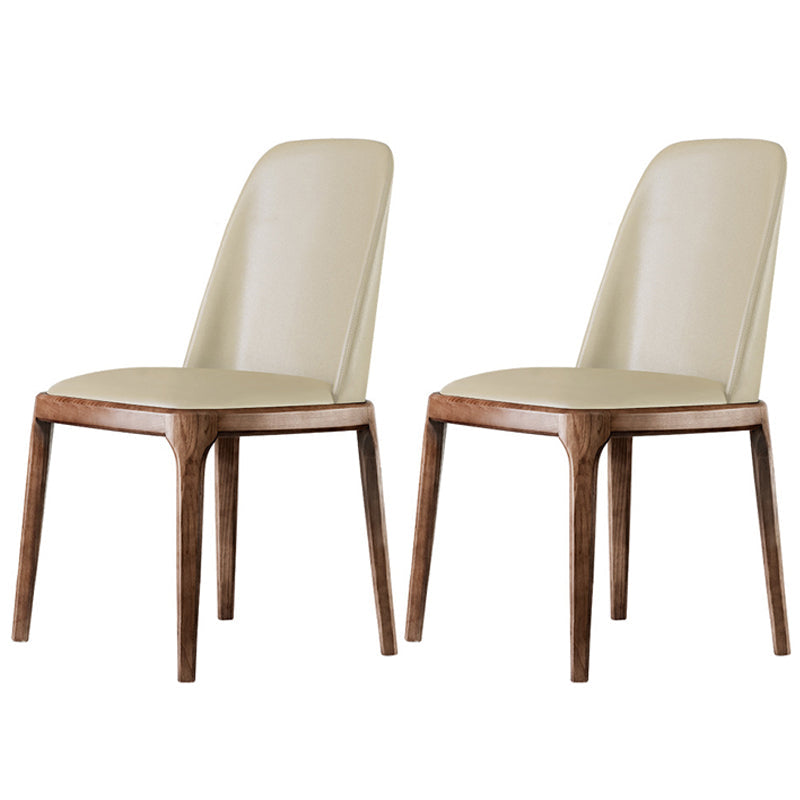 Contemporary Modern Wood Side Chairs Indoor-Outdoor Parsons Chair Beige Set of 2 Clearhalo ' kitchen&dining_furn' 'Dining Chairs' 'Dining Tables & Seating' 'dining_chair' 'Furniture' 'furniture_dining_chair' 'Kitchen & Dining Furniture' 'kitchen' 4286984