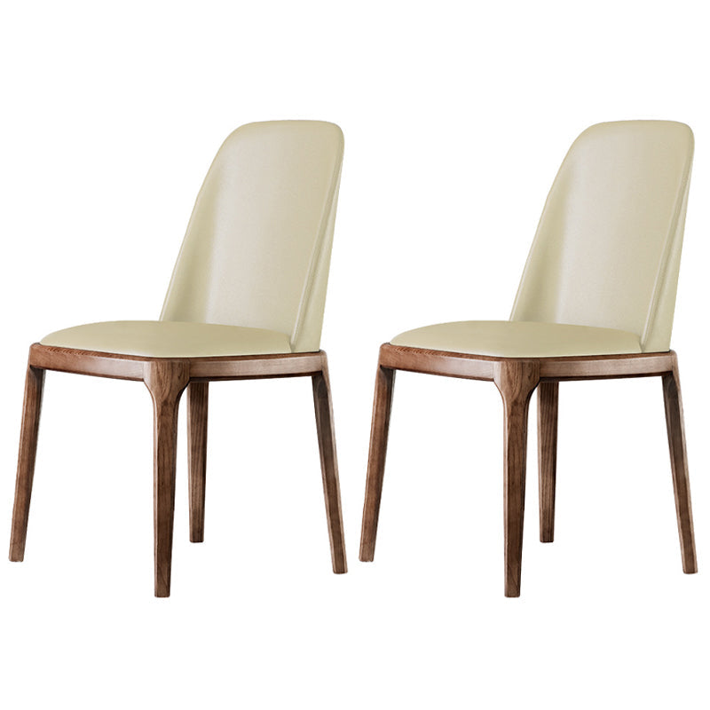 Contemporary Modern Wood Side Chairs Indoor-Outdoor Parsons Chair Cream Gray Set of 2 Clearhalo ' kitchen&dining_furn' 'Dining Chairs' 'Dining Tables & Seating' 'dining_chair' 'Furniture' 'furniture_dining_chair' 'Kitchen & Dining Furniture' 'kitchen' 4286991