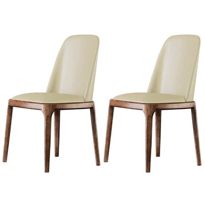 Contemporary Modern Wood Side Chairs Indoor-Outdoor Parsons Chair Cream Gray Set of 2 Clearhalo ' kitchen&dining_furn' 'Dining Chairs' 'Dining Tables & Seating' 'dining_chair' 'Furniture' 'furniture_dining_chair' 'Kitchen & Dining Furniture' 'kitchen' 4286991