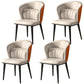 Modern Indoor Leather Curved Dining Side Chair Parsons Armless Chair Orange White 4 Piece Set Clearhalo ' kitchen&dining_furn' 'Dining Chairs' 'Dining Tables & Seating' 'dining_chair' 'furn' 'furn_dining_chair' 'Furniture' 'furniture_dining_chair' 'Kitchen & Dining Furniture' 'kitchen' 4287000