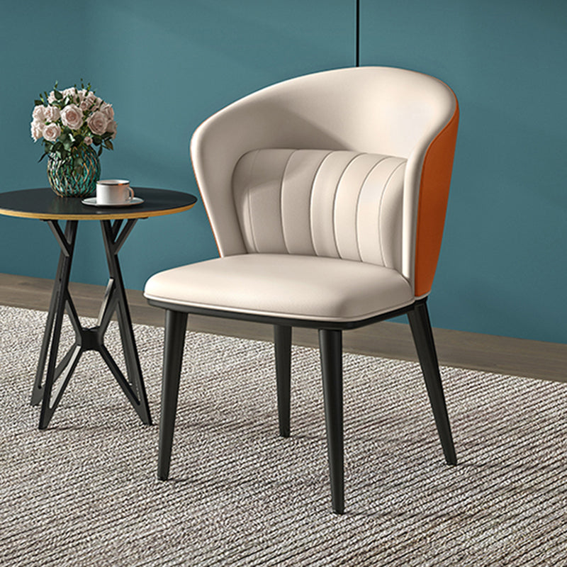 Modern Indoor Leather Curved Dining Side Chair Parsons Armless Chair Clearhalo ' kitchen&dining_furn' 'Dining Chairs' 'Dining Tables & Seating' 'dining_chair' 'furn' 'furn_dining_chair' 'Furniture' 'furniture_dining_chair' 'Kitchen & Dining Furniture' 'kitchen' 4287004