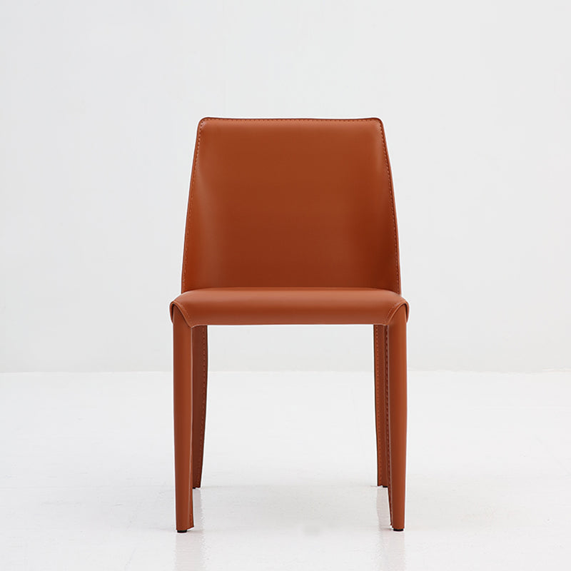 Contemporary Dining Armless Chair Leather Curved Parsons Side Chair Clearhalo ' kitchen&dining_furn' 'Dining Chairs' 'Dining Tables & Seating' 'dining_chair' 'furn' 'furn_dining_chair' 'Furniture' 'furniture_dining_chair' 'Kitchen & Dining Furniture' 'kitchen' 4287018