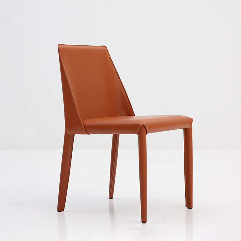 Contemporary Dining Armless Chair Leather Curved Parsons Side Chair Clearhalo ' kitchen&dining_furn' 'Dining Chairs' 'Dining Tables & Seating' 'dining_chair' 'furn' 'furn_dining_chair' 'Furniture' 'furniture_dining_chair' 'Kitchen & Dining Furniture' 'kitchen' 4287021