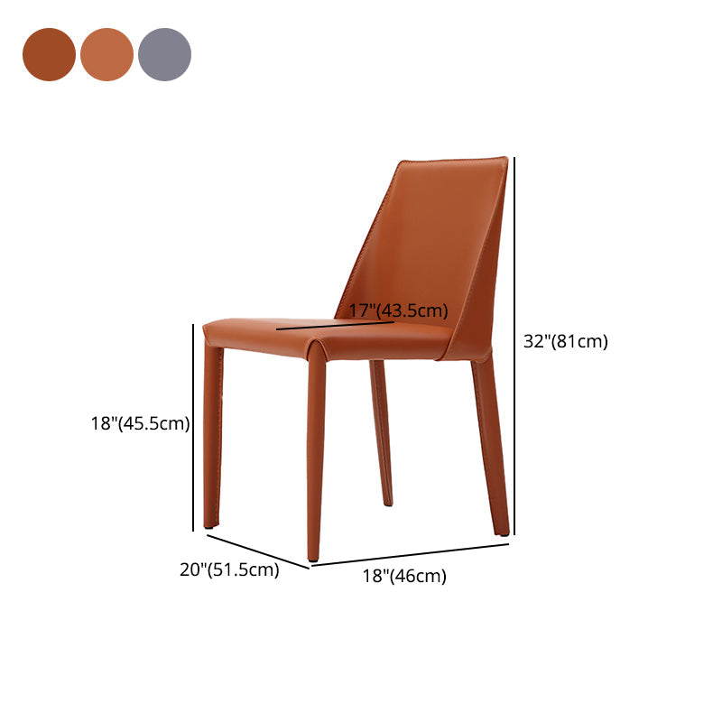 Contemporary Dining Armless Chair Leather Curved Parsons Side Chair Clearhalo ' kitchen&dining_furn' 'Dining Chairs' 'Dining Tables & Seating' 'dining_chair' 'furn' 'furn_dining_chair' 'Furniture' 'furniture_dining_chair' 'Kitchen & Dining Furniture' 'kitchen' 4287027
