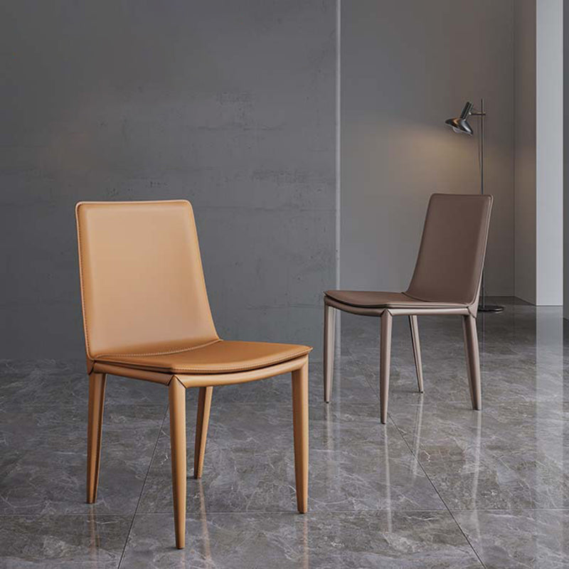 Leather Contemporary Dining Side Chair Kitchen Parsons Dining Chair Clearhalo ' kitchen&dining_furn' 'Dining Chairs' 'Dining Tables & Seating' 'dining_chair' 'furn' 'furn_dining_chair' 'Furniture' 'furniture_dining_chair' 'Kitchen & Dining Furniture' 'kitchen' 4287028