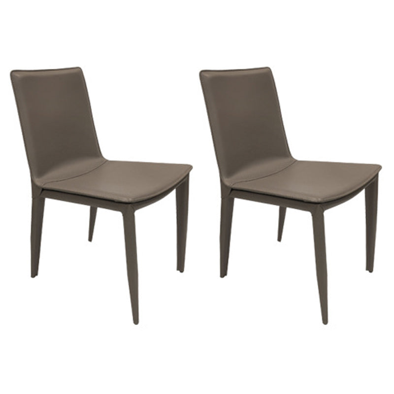 Leather Contemporary Dining Side Chair Kitchen Parsons Dining Chair Grey 2 Piece Set Clearhalo ' kitchen&dining_furn' 'Dining Chairs' 'Dining Tables & Seating' 'dining_chair' 'furn' 'furn_dining_chair' 'Furniture' 'furniture_dining_chair' 'Kitchen & Dining Furniture' 'kitchen' 4287029