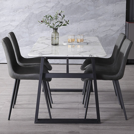 Modern Leather Curved Dining Chair Matte Finish Parsons Chair for Brasserie Clearhalo ' kitchen&dining_furn' 'Dining Chairs' 'Dining Tables & Seating' 'dining_chair' 'furn' 'furn_dining_chair' 'Furniture' 'furniture_dining_chair' 'Kitchen & Dining Furniture' 'kitchen' 4287048