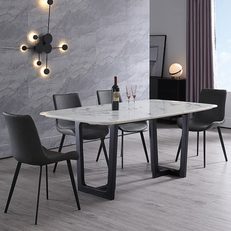Modern Leather Curved Dining Chair Matte Finish Parsons Chair for Brasserie Clearhalo ' kitchen&dining_furn' 'Dining Chairs' 'Dining Tables & Seating' 'dining_chair' 'furn' 'furn_dining_chair' 'Furniture' 'furniture_dining_chair' 'Kitchen & Dining Furniture' 'kitchen' 4287051