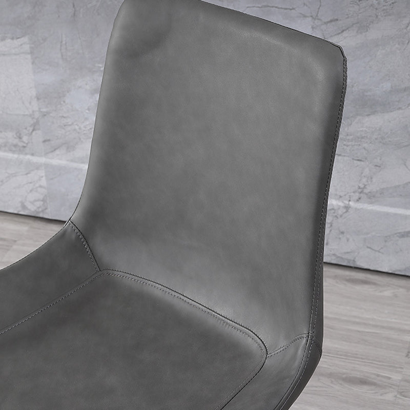 Modern Leather Curved Dining Chair Matte Finish Parsons Chair for Brasserie Clearhalo ' kitchen&dining_furn' 'Dining Chairs' 'Dining Tables & Seating' 'dining_chair' 'furn' 'furn_dining_chair' 'Furniture' 'furniture_dining_chair' 'Kitchen & Dining Furniture' 'kitchen' 4287055