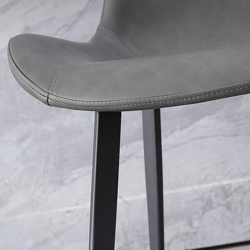 Modern Leather Curved Dining Chair Matte Finish Parsons Chair for Brasserie Clearhalo ' kitchen&dining_furn' 'Dining Chairs' 'Dining Tables & Seating' 'dining_chair' 'furn' 'furn_dining_chair' 'Furniture' 'furniture_dining_chair' 'Kitchen & Dining Furniture' 'kitchen' 4287056