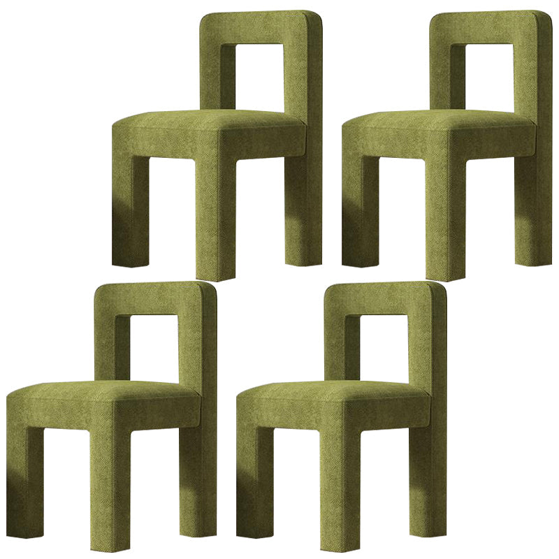 Modern Dining Side Chair Matte Finish Linen Fabric Open Back Armless Chair Turquoise 4 Piece Set Clearhalo ' kitchen&dining_furn' 'Dining Chairs' 'Dining Tables & Seating' 'dining_chair' 'furn' 'furn_dining_chair' 'Furniture' 'furniture_dining_chair' 'Kitchen & Dining Furniture' 'kitchen' 4287063