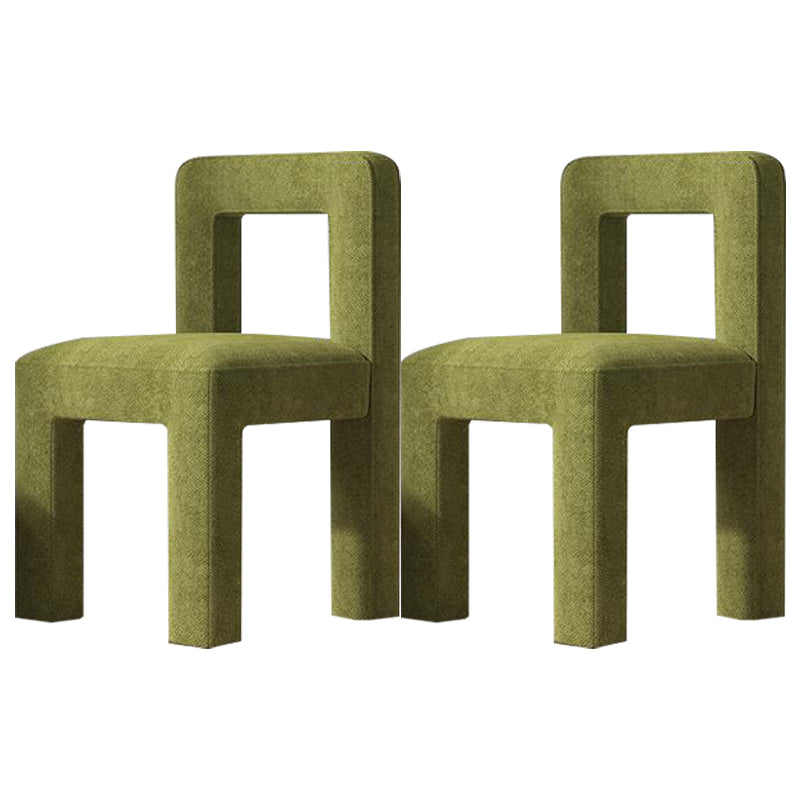 Modern Dining Side Chair Matte Finish Linen Fabric Open Back Armless Chair Turquoise 2 Piece Set Clearhalo ' kitchen&dining_furn' 'Dining Chairs' 'Dining Tables & Seating' 'dining_chair' 'furn' 'furn_dining_chair' 'Furniture' 'furniture_dining_chair' 'Kitchen & Dining Furniture' 'kitchen' 4287066