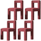 Modern Dining Side Chair Matte Finish Linen Fabric Open Back Armless Chair Burgundy 4 Piece Set Clearhalo ' kitchen&dining_furn' 'Dining Chairs' 'Dining Tables & Seating' 'dining_chair' 'furn' 'furn_dining_chair' 'Furniture' 'furniture_dining_chair' 'Kitchen & Dining Furniture' 'kitchen' 4287074