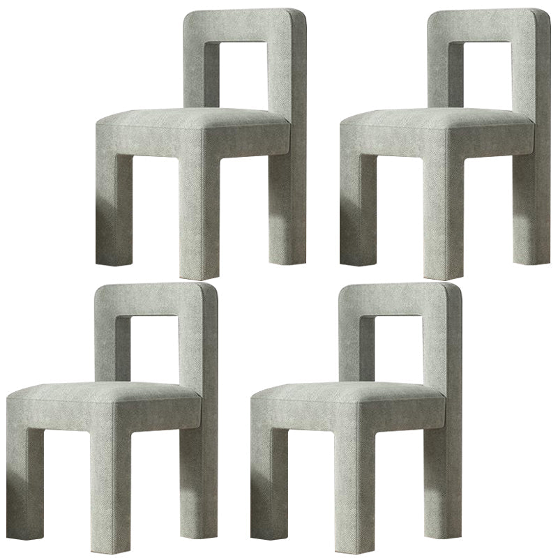 Modern Dining Side Chair Matte Finish Linen Fabric Open Back Armless Chair Light Green 4 Piece Set Clearhalo ' kitchen&dining_furn' 'Dining Chairs' 'Dining Tables & Seating' 'dining_chair' 'furn' 'furn_dining_chair' 'Furniture' 'furniture_dining_chair' 'Kitchen & Dining Furniture' 'kitchen' 4287086