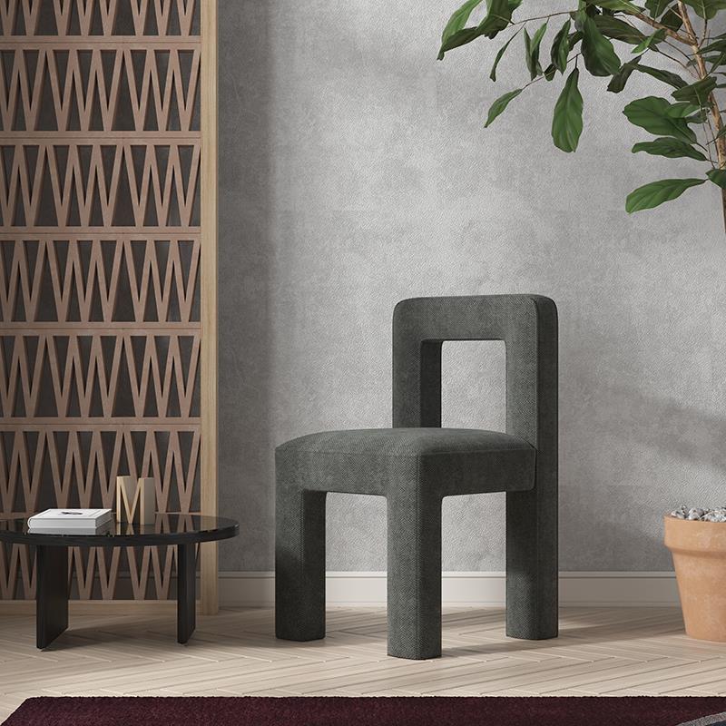 Modern Dining Side Chair Matte Finish Linen Fabric Open Back Armless Chair Dark Gray 1 Piece Clearhalo ' kitchen&dining_furn' 'Dining Chairs' 'Dining Tables & Seating' 'dining_chair' 'furn' 'furn_dining_chair' 'Furniture' 'furniture_dining_chair' 'Kitchen & Dining Furniture' 'kitchen' 4287090
