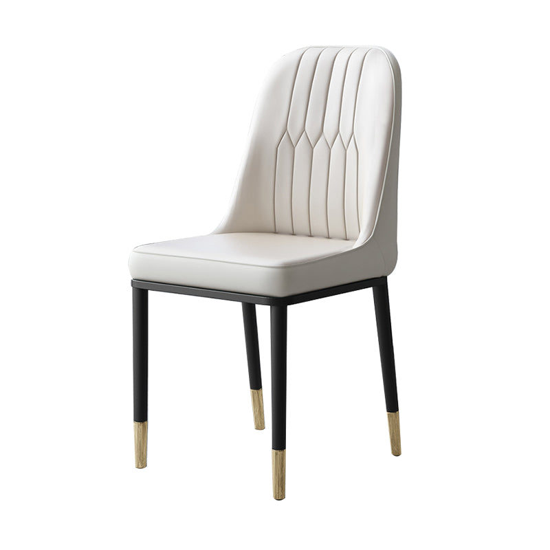 Contemporary Leather Curved Dining and Accent Chairs Parsons Chairs Clearhalo ' kitchen&dining_furn' 'Dining Chairs' 'Dining Tables & Seating' 'dining_chair' 'furn' 'furn_dining_chair' 'Furniture' 'furniture_dining_chair' 'Kitchen & Dining Furniture' 'kitchen' 4287101