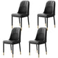 Contemporary Leather Curved Dining and Accent Chairs Parsons Chairs Black 4 Piece Set Clearhalo ' kitchen&dining_furn' 'Dining Chairs' 'Dining Tables & Seating' 'dining_chair' 'furn' 'furn_dining_chair' 'Furniture' 'furniture_dining_chair' 'Kitchen & Dining Furniture' 'kitchen' 4287116