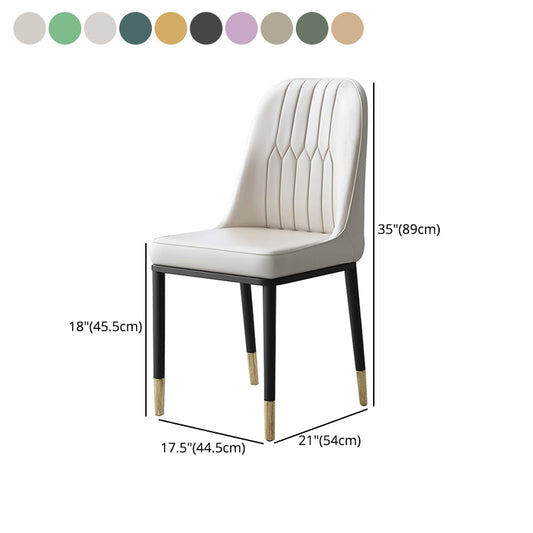 Contemporary Leather Curved Dining and Accent Chairs Parsons Chairs Clearhalo ' kitchen&dining_furn' 'Dining Chairs' 'Dining Tables & Seating' 'dining_chair' 'furn' 'furn_dining_chair' 'Furniture' 'furniture_dining_chair' 'Kitchen & Dining Furniture' 'kitchen' 4287134