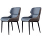 Modern Leather Curved Sloped Arm Chair Parsons Chair for Brasserie Gray Blue 2 Piece Set Clearhalo ' kitchen&dining_furn' 'Dining Chairs' 'Dining Tables & Seating' 'dining_chair' 'furn' 'furn_dining_chair' 'Furniture' 'furniture_dining_chair' 'Kitchen & Dining Furniture' 'kitchen' 4287136